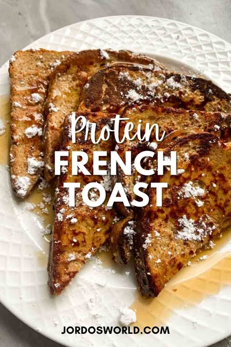 Perfecting French toast means mastering flavor and texture in a repeatable process: this recipe delivers on all fronts AND gives you 33g of protein while you’re at it. Healthy French Toast Recipe, Awesome French Toast Recipe, Protein French Toast, French Toast Batter, Healthy French Toast, Easy French Toast Recipe, High Protein Meals, Make French Toast, Healthy High Protein Meals