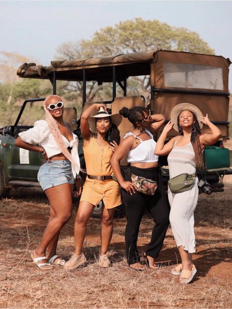 Black Travel Vibes: An African Safari Is The Girls’ Trip You Didn’t Know You Needed Safari Outfit Women, Safari Outfit, Safari Outfits, Travel Vibes, African Travel, Safari Travel, Travel Trends, Trip Outfits, Africa Safari