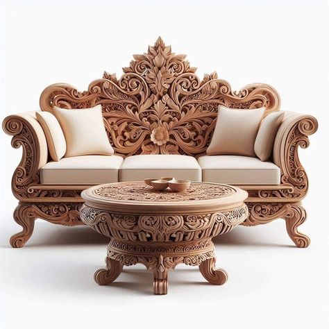 Sofa Wooden, Classic Furniture Design, Corner Sofa Design, Luxury Furniture Living Room, Luxury Furniture Design, Furniture Design Chair, Furniture Design Wooden, Carved Furniture, Wood Carving Designs