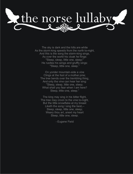 The Norse Lullaby by Eugene Field Norse Prayers, Norse Poems, Norse Pagan Quotes, Norse Lullabies, Norse Sayings, Norse Lullaby, Fylgja Norse Mythology, Pagan Lullaby, Old Norse Quotes