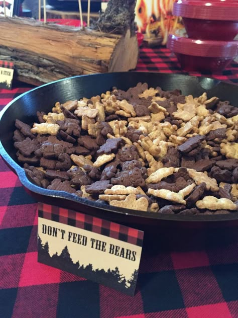 Lumberjack Birthday Party Ideas | Photo 3 of 22 | Catch My Party Dont Feed The Bears, Camping Theme Birthday, Lumberjack Birthday Party, Lumberjack Baby Shower, Lumberjack Baby, Teddy Grahams, Lumber Jack, Lumberjack Birthday, Lumberjack Party