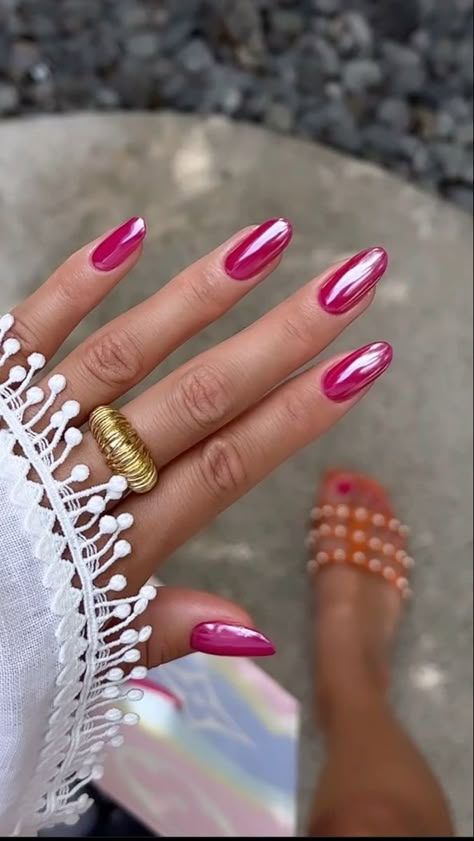 Old Money Nails, Money Nails, Pink Chrome Nails, Chrome Nails Designs, Pink Chrome, Colorful Nails, Nails 2023, Nails 2024, Nails And Makeup