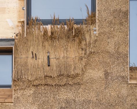 straw facade - elementary school - Sundby, Copenhagen, Denmark - Henning Larsen - 2023 Deep Ecology, Wooden Roof, Mad Architects, Architectural Review, Water Architecture, Henning Larsen, Eco Buildings, Eco City, Facade Cladding