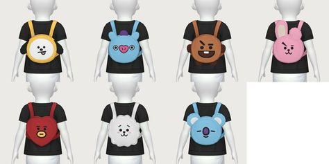 BT21 pack | Patreon Sims 4 Cc Patreon, Cc Patreon, Face Stickers, Ts4 Cc, Sims 4 Cc, Sims 4, Jumpsuit