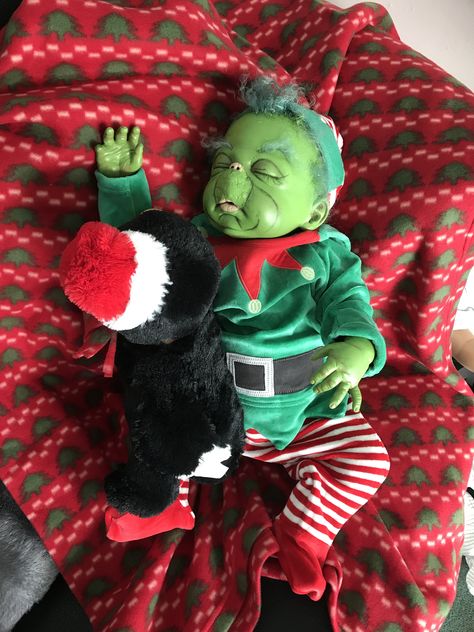 Baby grinch Baby Grinch Costume, Grinch Bebe, Kids Grinch Costume, Grinch Brunch, Grinch Outfit, Baby Christmas Costumes, Grinch Halloween, Grinch Baby, Avatar Babies