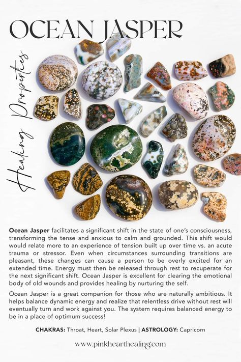 Balance Crystals, Jasper Stone Meaning, Ocean Jasper Meaning, Crystal Grimoire, Witch Crystals, Jasper Meaning, Clear Energy, Heal Your Heart, Divine Purpose