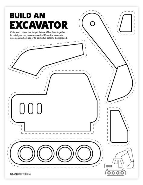 Truck Template Free Printable, Land Transportation Preschool Activities, Construction Truck Printables Free, Monster Truck Craft, Build A Car Craft For Kids, Construction Theme Preschool Activities, Vehicle Templates Free Printable, Dump Truck Template Free Printables, Construction Vehicles Printables