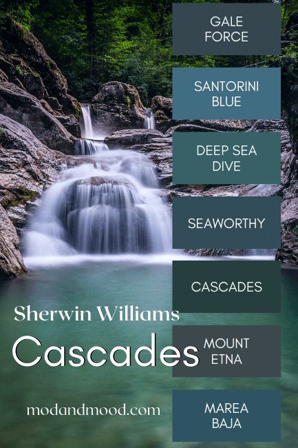 Fall in Love with Cascades by Sherwin Williams (Plus Photos of Real Homes!) SW 7623 - Mod & Mood Sw Seaworthy, Sw Cascades, Outdoor Siding, Palladian Blue, Dining Room Paint Colors, Black Paint Color, Dark Paint Colors, Deep Sea Diving, Deep River