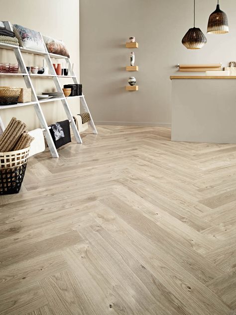 Amtico Flooring Kitchen, Amtico Spacia, Amtico Flooring, Herringbone Wood Floor, Herringbone Wood, Luxury Vinyl Tile Flooring, Open Plan Kitchen Dining, Lvt Flooring, Hallway Designs