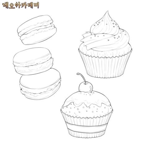 Cake Line Art, Eating Pose, Art Dessert, Base Anime, Drawings Tutorials, Baking Stuff, Food Drawings, Food Artwork, Food Sketch