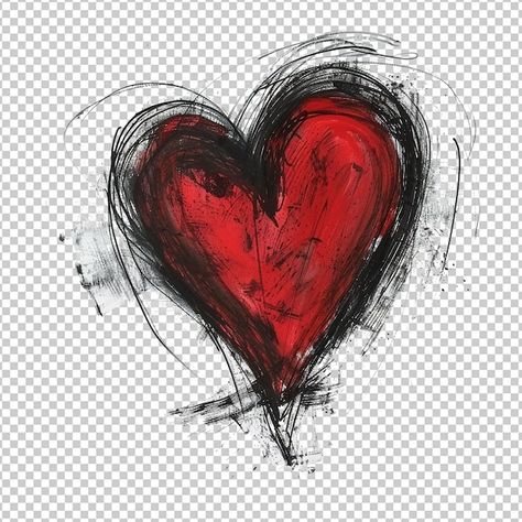 Heart Illustration, Red Heart, Graphic Resources, Red