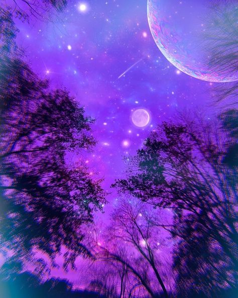 Dreamscape Aesthetic, Purple Fairycore, Square Wallpaper, Moon Wallpapers, Galaxy Aesthetic, Purple Magic, Seasons Photography, Facebook Cover Images, Vaporwave Art