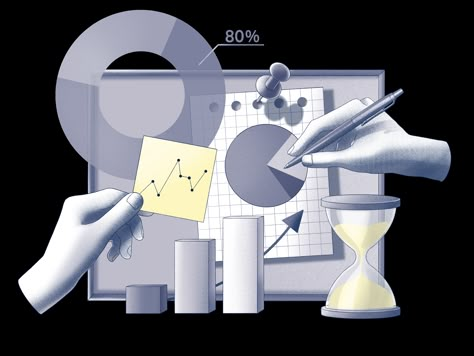 Statistic Design Graphics, Stock Market Design, Project Management Illustration, Comparison Illustration, Time Management Illustration, Statistics Illustration, Analytics Illustration, Statistics Poster, Diagram Notes