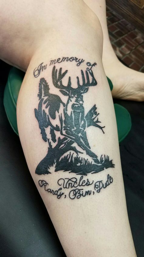 Tattoos Country, In Memory Tattoos, Deer Tattoos, Tattoo In Memory, Memory Tattoos, Hunting Tattoos, Deer Tattoo, Tasteful Tattoos, Memorial Tattoo