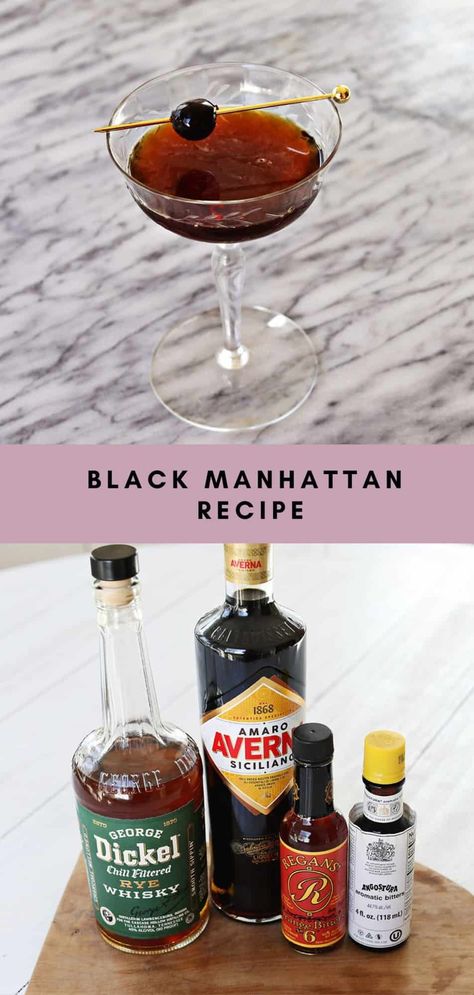 Black Manhattan, Manhattan Recipe, Aromatic Bitters, A Beautiful Mess, Mixed Drinks Recipes, Beautiful Mess, Mixed Drinks, Happy Hour, Manhattan