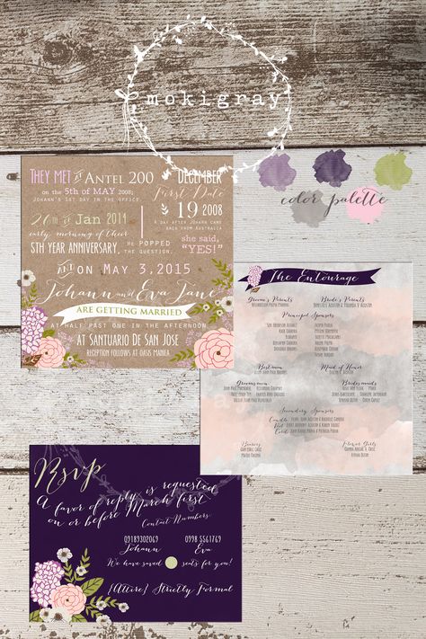 http://mokigray.blogspot.com/ Grey Wedding Invitations, Invitation Suites, Office Colors, Gray Weddings, 1st Day, First Date, Wedding Invitation Suite, Invitation Suite, Year Anniversary