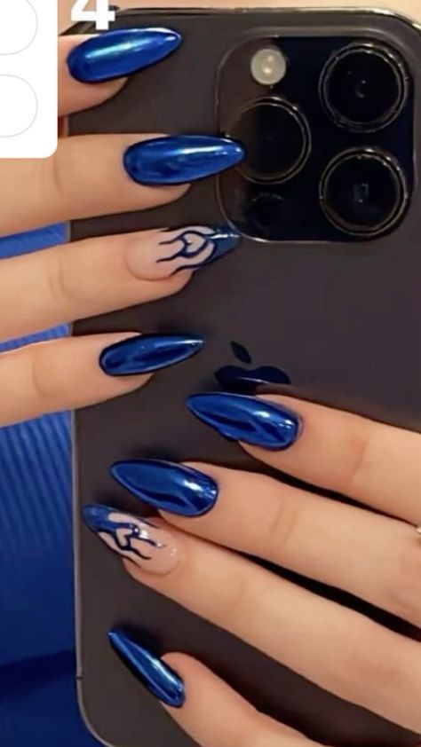 Nails Azul, Hoco Nails, Flemington Nj, Royal Blue Nails, Blue Gel Nails, Gold Acrylic Nails, The Audacity, Anime Nails, Summery Nails