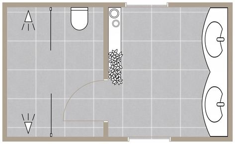 Bathroom Planner - RoomSketcher Bathroom Concrete Floor, Small Bathroom Floor Plans, Glass Tile Bathroom, Create Floor Plan, Bathroom Planner, Bathroom Plan, Bathroom Layouts, Online Planner, Bathroom Floor Plans