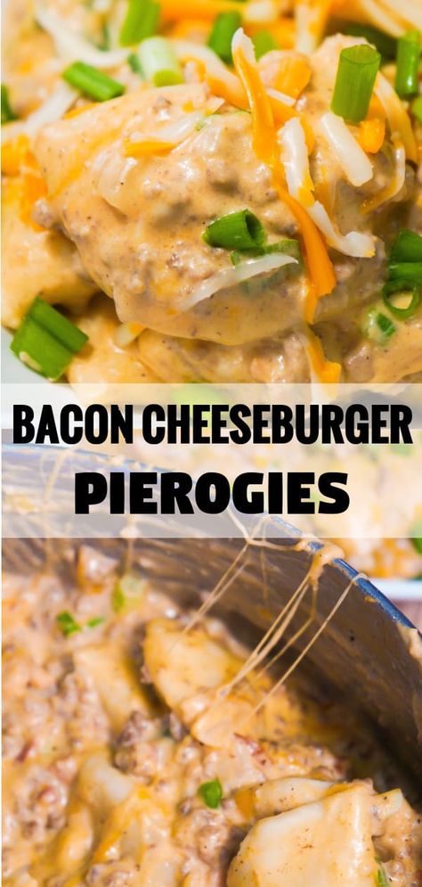 Bacon Crockpot, Easy Ground Beef Dinner, Perogies Recipe, Ground Beef Dinner, Pierogi Recipe, Recipe Crockpot, Easy Ground Beef, Ground Beef Casserole, Easy Dinner Recipe