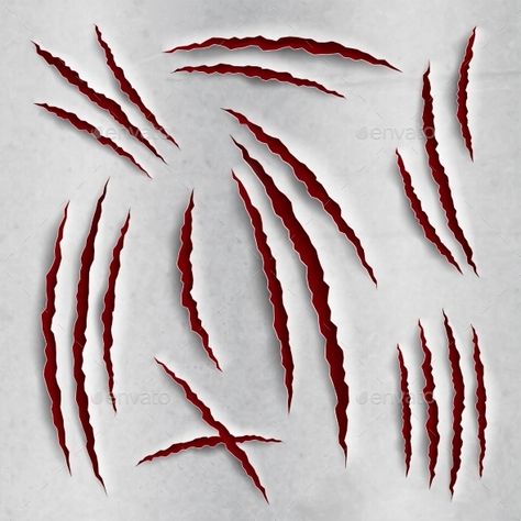 Claw Scratches Set Scratch Tattoo, Claw Tattoo, Paper Vector, Mark Tattoo, Scar Tattoo, Dark Art Tattoo, Cat Claws, Torn Paper, Tattoo Stencils