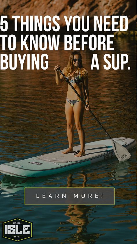 Selecting your first paddle board can be challenging. Choosing the right paddle board comes down to your lifestyle, what you plan to use it for and your budget. If you’re not 100% sure what you will be using your SUP for, we will help you figure this out in the next 5 minutes. Learn more! #tipsandtricks #paddleboard #SUP #ISLEsup Best Inflatable Paddle Board, Best Paddle Boards, Paddle Boarding Pictures, Sup Girl, Sup Paddle Board, Sup Stand Up Paddle, Inflatable Sup, Sup Boards, Inflatable Paddle Board