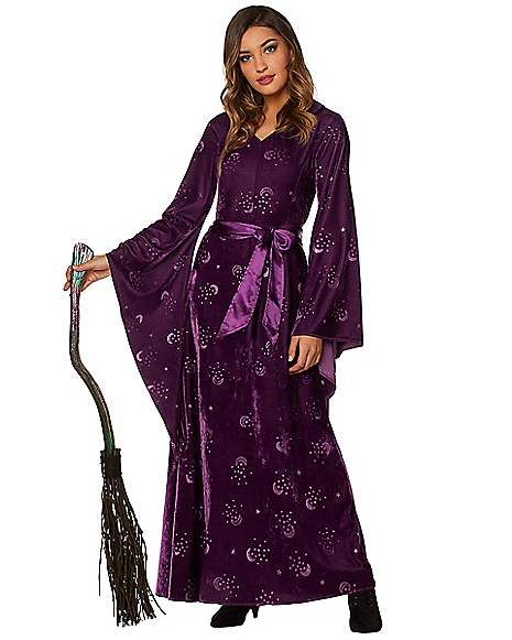 Adult Velvet Celestial Robe - Spirithalloween.com Evil Queen Halloween Costume, Marshmallow Costume, Sugar Skull Costume, Stranger Things Costume, Classic Halloween Costumes, Horror Costume, Vintage Halloween Costume, Hooded Robe, Steampunk Costume