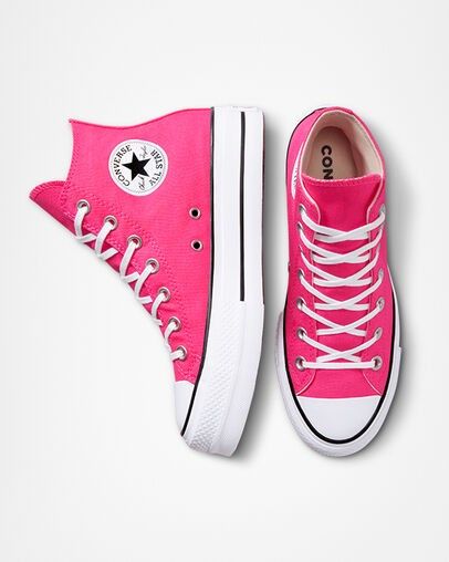 Swaggy Shoes, Hot Pink Converse, Cute Converse Shoes, Converse Aesthetic, Shoe Converse, Womens High Top Shoes, Cute Converse, Chuck Taylor All Star Lift, Converse Shoes Womens