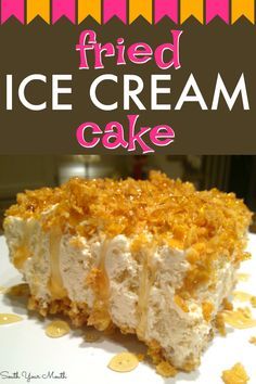 Mexican Fried Ice Cream Dessert, Unique Ice Cream Ideas, Yum Yum Dessert Recipe, Fried Ice Cream Cake, Fried Ice Cream Dessert, Mexican Dessert Recipes Easy, Ice A Cake, Fried Ice Cream Recipe, Unique Recipes Desserts