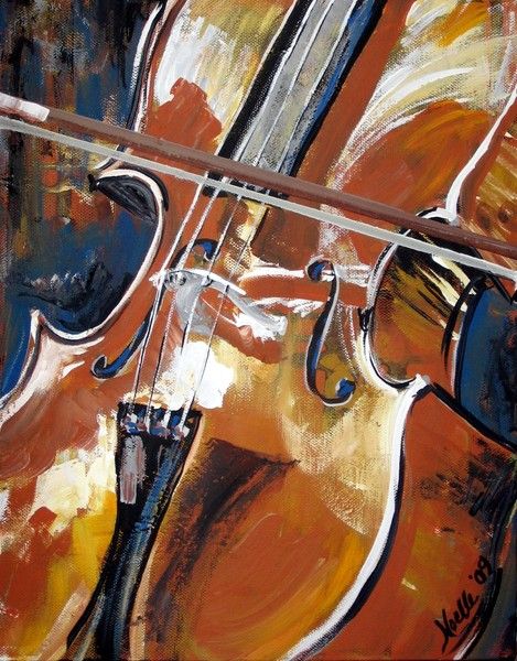 Cello by Noelle Rollins | ArtWanted.com Cello Art, Music Art Painting, Violin Painting, Violin Art, Cheap Wall Art, Jazz Art, Canvas Painting Ideas, Music Painting, Easy Canvas Painting