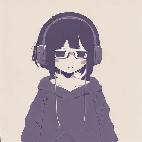 Headphones Drawing, Headphones Art, Y2k Profile Picture, Girl With Headphones, Facebook Profile Picture, Cartoon Profile Pics, Anime Music, Girly Art, Cute Doodles