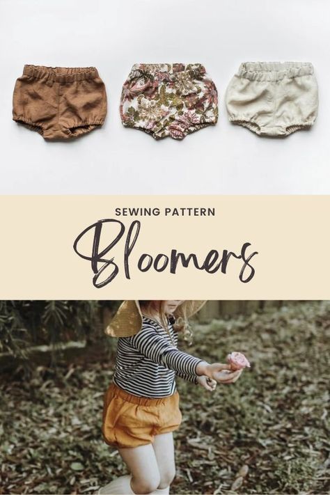 Bloomers sewing pattern for babies and toddlers (Newborn to 5T) - Sew Modern Kids Free Bubble Romper Sewing Pattern, Free Bloomers Pattern, Baby Bloomers Pattern Free, Newborn Sewing Patterns, Bloomers Sewing Pattern, Bloomer Pattern, Homemade Baby Clothes, Bloomers Pattern, Baby Bloomers Pattern