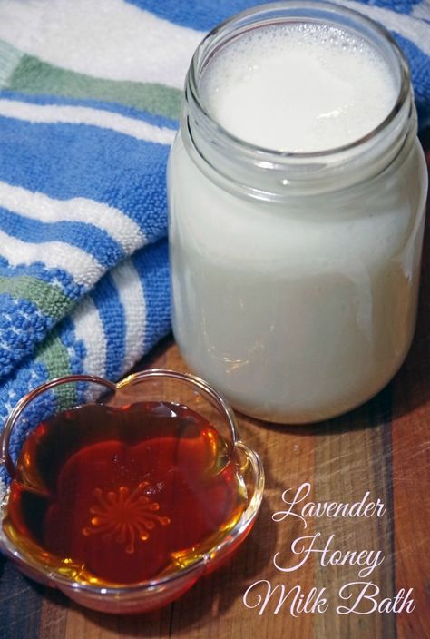 Lavender Honey Milk Bath Recipe 2 Coconut Milk Bath Soak, Milk Bath Recipe, Honey Bath, Diy Oatmeal, Milk Bath Soak, Coconut Milk Bath, Honey Milk, Diy Essential Oil Recipes, Aromatherapy Recipes