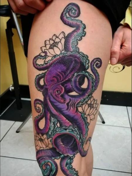 25 Octopus Tattoos for Marine Loving Men (2021) - The Trend Spotter Octopus Tattoo Ideas, Octopus Thigh Tattoos, Octopus Tattoo Sleeve, Kraken Tattoo, Octopus Tattoo Design, Octopus Tattoos, Tattoos Mandala, Theme Tattoo, Inspiration Tattoos