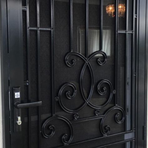 heritage security screens Decorative Screen Doors, Security Screen Door, Timber Screens, Security Screen, Screen Doors, Aluminium Doors, Black Doors, Australian Homes, Fire Safety