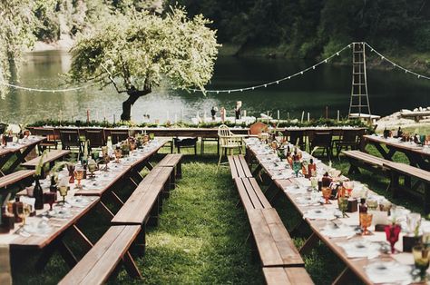 lakeside reception Outdoor Bride, Lakes In California, Outdoor Fall Wedding, Boda Mexicana, Lakeside Wedding, Bride Flowers, Lake Wedding, Fall Outdoor, Trendy Wedding