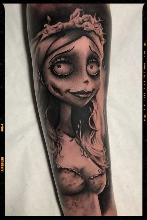 Corpse Bride Tattoo Inspiration - Tim Burton tattoo inspiration Emily Corpse Bride Tattoo, Bride Tattoo Ideas, Corpse Bride Tattoo Ideas, Corpse Bride Tattoo, Gothic Quotes, Bride Tattoo, Alice And Wonderland Tattoos, Horror Movie Tattoos, Emily Corpse Bride