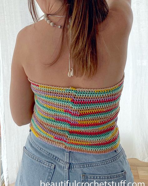 Tube Top Pattern, Crochet Tube, Crochet Tube Top, Bio Happy, Crochet Lovers, Beautiful Crochet, Top Pattern, Tube Top, Click The Link