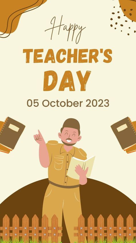 Brown Illustration, Teacher Day, Instagram Story, Instagram