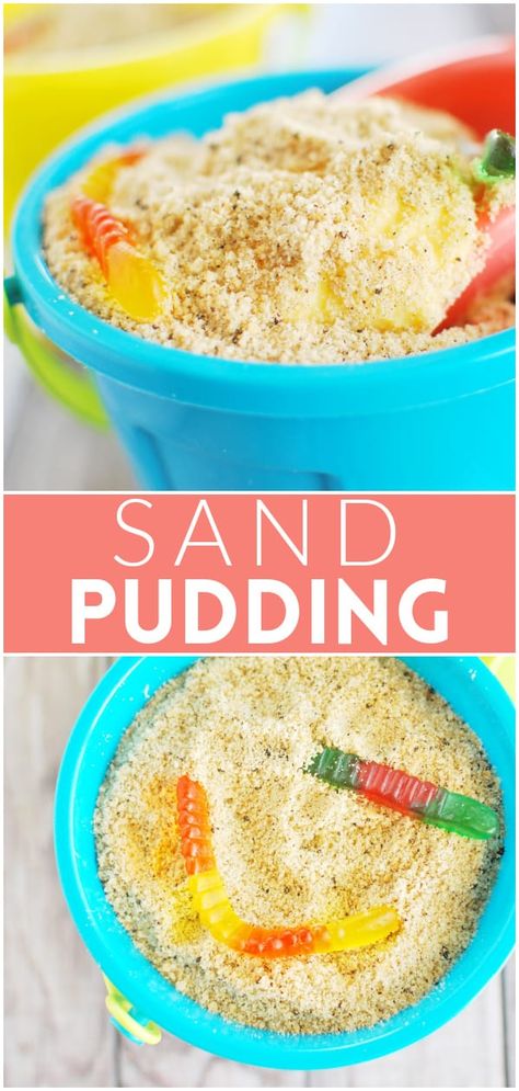 Sand Pudding Dessert, Sand Dessert, Sand Pudding, Fake Ginger, Cookie Crumble, Homemade Snickers, Fitness Humor, Cookies Bars, Kid Desserts