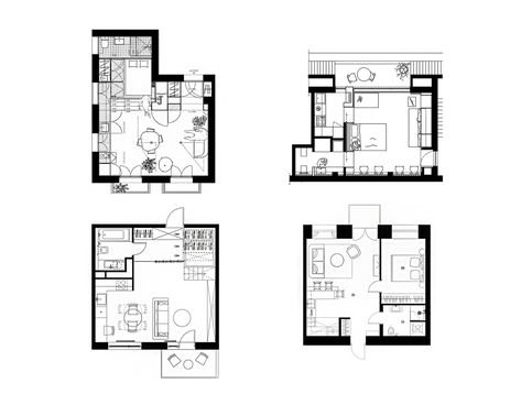 Gallery of House Plans Under 50 Square Meters: 26 More Helpful Examples of Small-Scale Living - 1 Small Craftsman House Plans, Square Floor Plans, Micro House Plans, Square House Plans, Cottage Floor Plans, Small House Interior Design, Duplex House Plans, House Sketch, Tiny House Floor Plans