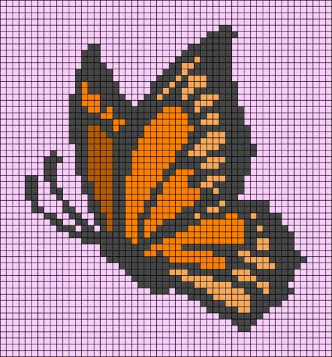 Crochet Butterfly Patterns, Crochet Butterfly Applique, Wings Insect, Butterfly Patterns, Butterfly Cross Stitch Pattern, Crochet Butterfly Pattern, Applique Tutorial, Graph Crochet, Pixel Drawing