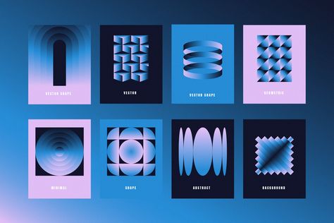 Gradient Layout, Bright Gradient, Gradient Shapes, Food Logo Design Inspiration, 타이포그래피 포스터 디자인, Shape Posters, Vi Design, Visual Identity Design, Learning Graphic Design