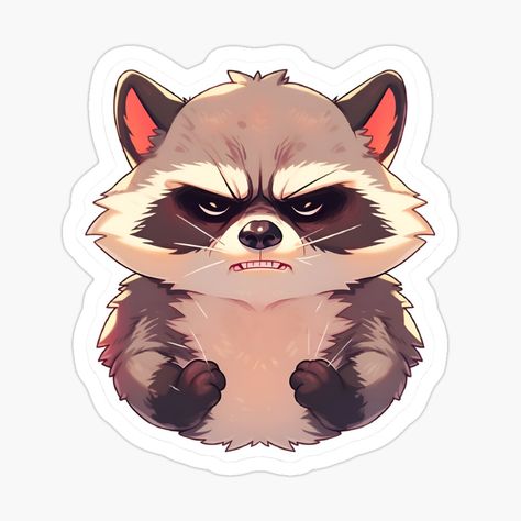 messy hair dont care, bad hair day dont mess with me, cute animals, adorable animals, cute raccoons, adorable raccoons, trash pandas rule, trash panda, dumpster diver, feed me, angry rodent, rocket raccoon, kungfu raccoon, anger management, rage quit Cartoon Raccoon Drawing, Angry Raccoon, Angry Sticker, Backpack Sticker, Raccoon Drawing, Raccoon Tattoo, Water Bottle Backpack, Angry Face, Cute Raccoon