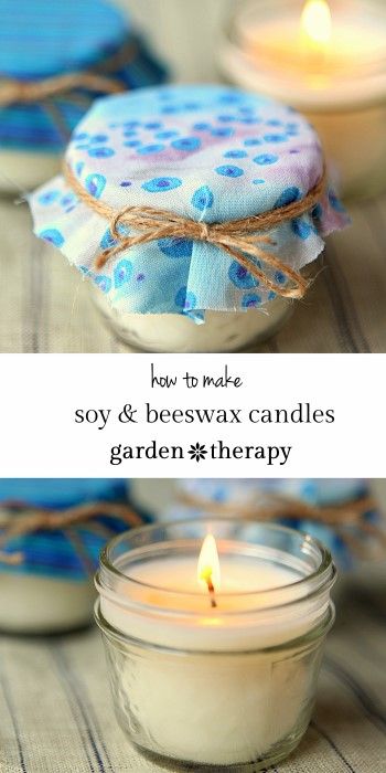 Warming up with the the fragrance and glow of handmade candles is even more pleasurable when you use healing essential oils and natural wax. These soy and beeswax candles are easy to make as you can see from this step-by-step tutorial. I like to use a blend of both soy wax and beeswax and don’t add additional colour. The more ... Beeswax Soy Candle Diy, Soy Beeswax Candles Diy, Soy Beeswax Blend Candles Diy, Soy And Beeswax Candles Diy, Diy Candles With Crayons, Diy Candle Wick, Diy Scent, Soya Mumu, Garden Therapy