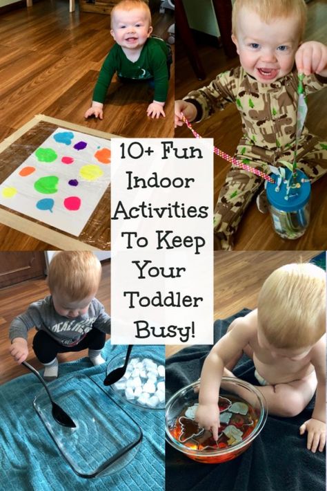 Indoor Activities To Keep Your Toddler Entertained {More Than 10 Ideas!}. How to keep your 1 year old entertained at home or things to do with your 2 year old on a rainy day. Unique ideas for toddler play. | Emily Reviews #toddlerplay #entertainyourtoddler Activities For One Year Olds, Indoor Activities For Toddlers, Busy Activities, Fun Indoor Activities, Baby Play Activities, Independent Play, Indoor Activities For Kids, Indoor Fun, Rainy Day Activities