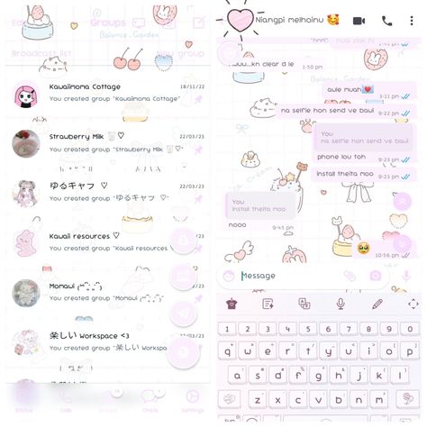 Cute theme Messenger Theme, Telegram Theme, Delta Themes, Whatsapp Theme, Aesthetic Letters, Cute Themes, Phone Ideas, Cute Aesthetic, Color Theme