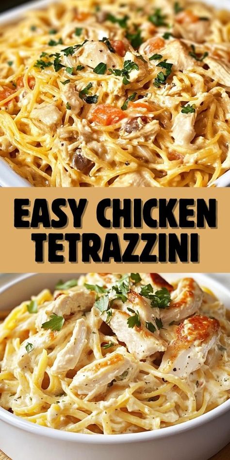 Craving a quick and comforting dinner? 🍝 This Easy Chicken Tetrazzini Recipe is your go-to dish for busy nights! Made with creamy sauce, tender chicken, and pasta, it’s a family favorite that’s budget-friendly and simple to make. Perfect for meal prep or weeknight dinners, this hearty recipe will have everyone asking for seconds! 🐓 Save this pin now for your next dinner inspiration! 💛 #ChickenTetrazzini #EasyDinnerIdeas #ComfortFood #PastaRecipes #QuickMeals 🍗✨ Dinner Recipes To Impress, Easy Chicken Tetrazzini Recipe, Whole Rotisserie Chicken, Quick Comfort Food, Easy Chicken Tetrazzini, Chicken Tetrazzini Recipes, Chicken Tetrazzini, Oven Chicken Recipes, Linguine Pasta