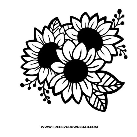 Sunflower Free SVG Files | Free SVG Download Flowers Svg Free, Cricut Funny, Cricut Templates, Shirts Vinyl, Free Svg Files For Cricut, Sunflower Clipart, Cricut Shirts, Sunflower Svg, Flower Silhouette