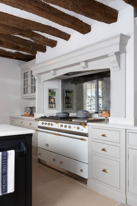 The St Albans Longford Kitchen by @humphreymunson features a Classic Chalonnais in White and Brass. Image: @paullmcraig Serious Cookers for Serious Cooks™ #lacanche #lacancheuk #mylacanche #rangecooker Lacanche Range, Rustic Office Decor, Cheap Dresser, Humphrey Munson, Rustic Office, Chimney Breast, Interior Accents, Kitchen Stove, St Albans