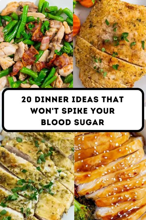 Feeling like your week's dragging? Shake it up by trying our 20 tasty dinner and side ideas that won't spike your blood sugar. Low Sugar Meals Dinners, Blood Sugar Friendly Recipes, Recipes To Lower Blood Sugar, Blood Sugar Balancing Meals, High Blood Sugar Diet, High Blood Pressure Recipes, Side Ideas, High Protein Dinner, Homemade Dinner Recipes